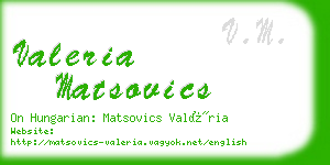 valeria matsovics business card